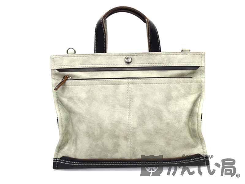 質屋かんてい局オンラインショップ Takeo Kikuchi タケオキクチ 1531 ブリーフケース メンズ トートバッグ ベージュ系 中古 Used B かんてい局買取専門店 P4 060