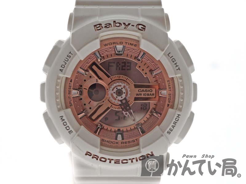 質屋かんてい局オンラインショップ Casio カシオ Ba 110 Baby G ベビージー 白 ホワイト ピンク レディース 腕時計 クオーツ 中古 Used 6 質屋 かんてい局北名古屋店 N18 8078