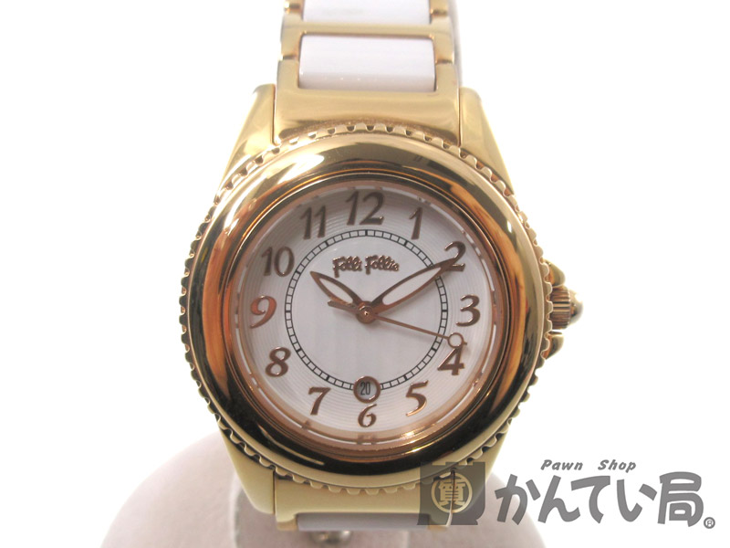 Folli Follie【フォリフォリ】WF1R001BD　SS(ステンレススチール)×セラミック　クオーツ(電池式)日付表示 　デイト表示　腕時計　小物　ファッション　ブランド　レディース【中古】USED-A【8】k19-1880　質屋　かんてい局春日井店