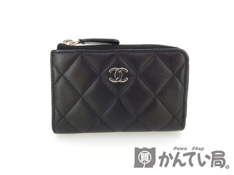 質屋かんてい局オンラインショップ / CHANEL【シャネル】マトラッセ L字ファスナー キーリング付 コインケース ラムスキン ブラック ココマーク  【中古】USED-6 USED-AB 買取専門店 ｐ198-074