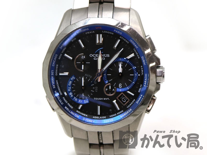 質屋かんてい局オンラインショップ Casio カシオ Ocw S2400 オシアナス 電波ソーラー チタン 腕時計 メンズ ブルー 中古 Used 6 質屋 かんてい局茜部店 A19 7449