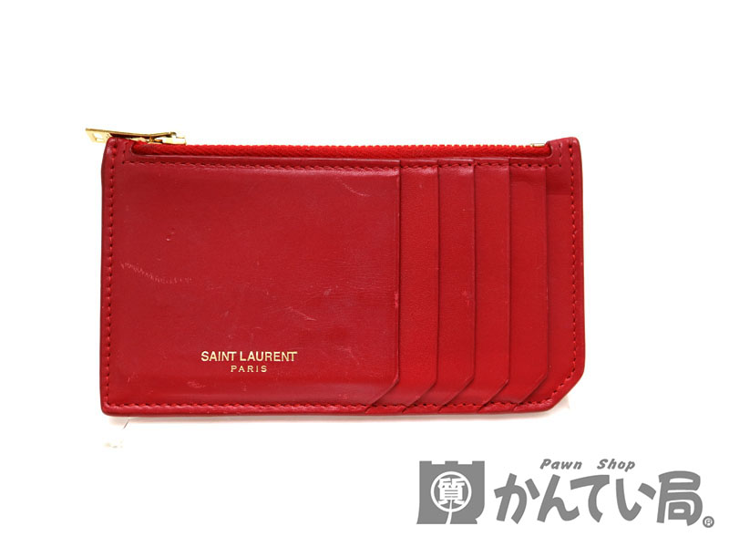 質屋かんてい局オンラインショップ / SAINT LAURENT【サンローラン】 379278 コインケース レザー レッド系 金具ゴールド  USED-6【中古】 a19-8468 質屋 かんてい局茜部店