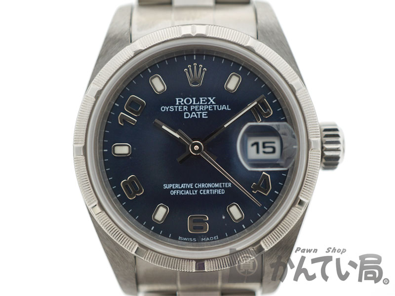 ROLEX【ロレックス】 79190 オイスターパーペチュアルデイト　SS レディース　自動巻き　レディース　ブルー　アラビア　Y番　【メンテナンス済】　【中古】 USED-9 n19-6039 質屋かんてい局北名古屋店