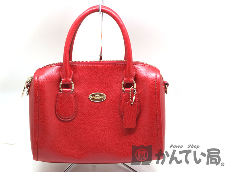 COACH【コーチ】F33329　2WAYバッグ レッド系　ショルダーバッグ　ハンドバッグ　レザー　鞄【中古】 USED-6 a19-10429 質屋　 かんてい局茜部店