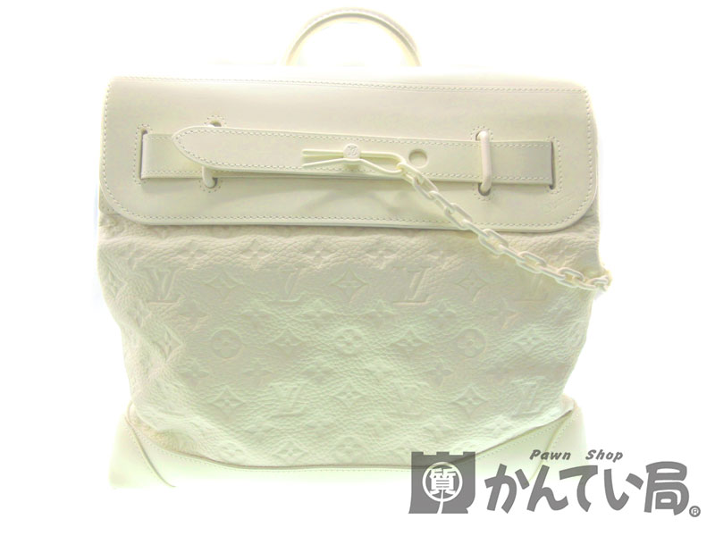 LOUIS VUITTON【ルイヴィトン】M53279 『スティーマーPM』ショルダーバッグ レザー ホワイト系 メンズ　レディース　ユニセックス　ブランド　レア　トリヨン　大きめ　【中古】USED-SA【9】k19-7791 質屋　かんてい局春日井店