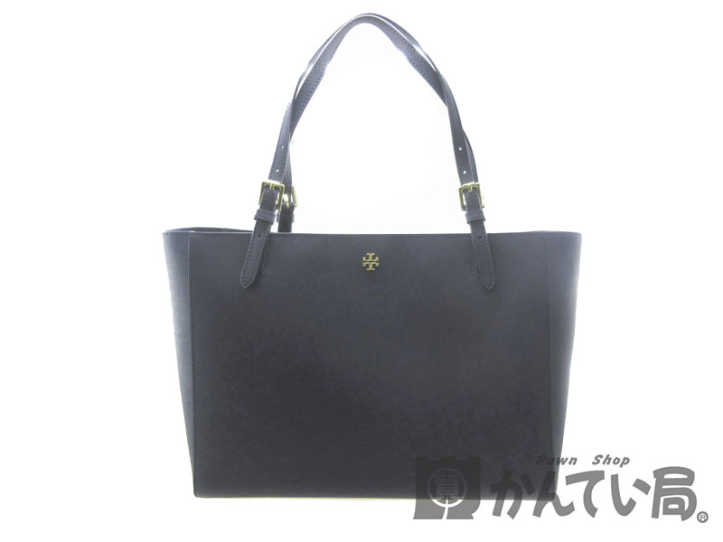 TORY BURCH【トリーバーチ】49125 『トートバッグ』レザー ネイビー系 レディース　A4　シンプル　ブランド　通勤　通学　ファッション　【中古】USED-SA【9】k19-7805 質屋　かんてい局春日井店