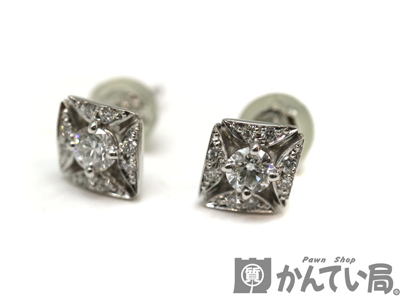 質屋かんてい局オンラインショップ Forevermark フォーエバーマーク ソリティアパヴェピアス Pt900 ダイヤモンド D0 14ct D0 06ct ジュエリー 宝石 新品仕上げ済み Used 9 中古 A19 111 質屋 かんて局茜部店