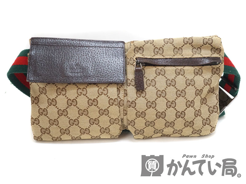 GUCCI GGキャンバス ウエストポーチ 28566