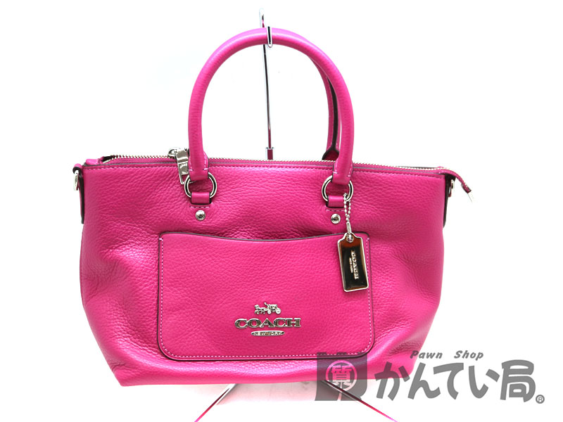 COACH 2WAY ショルダーバッグ ハンドレザー F31466 ピンク