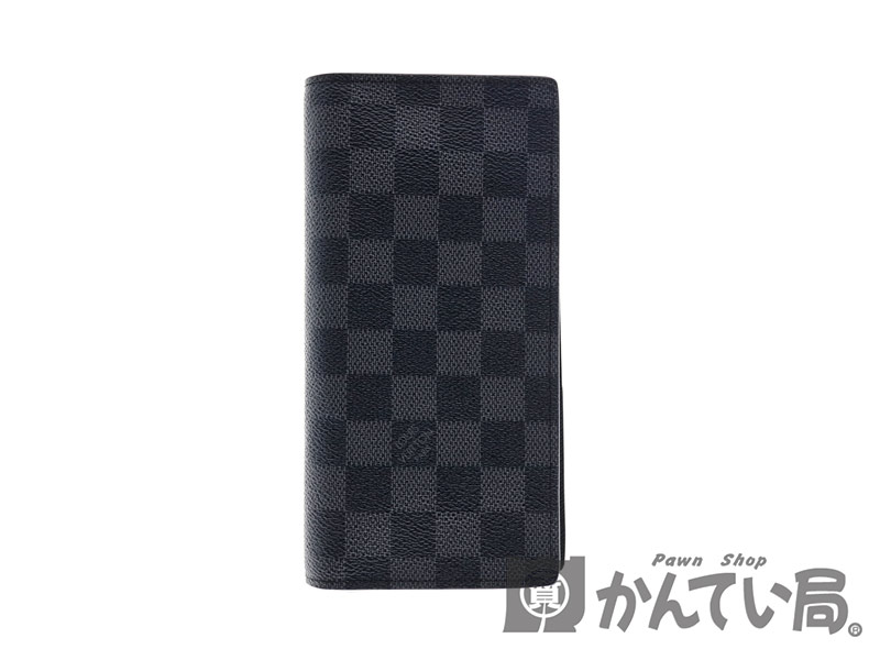 LOUIS VUITTON【ルイ・ヴィトン】　N62665　ポルトフォイユ・ブラザ　ダミエ　グラフィット　グレー　ブラック　長財布　メンズ　【中古】　USED-6　質屋　かんてい局小牧店　c3101558928500048