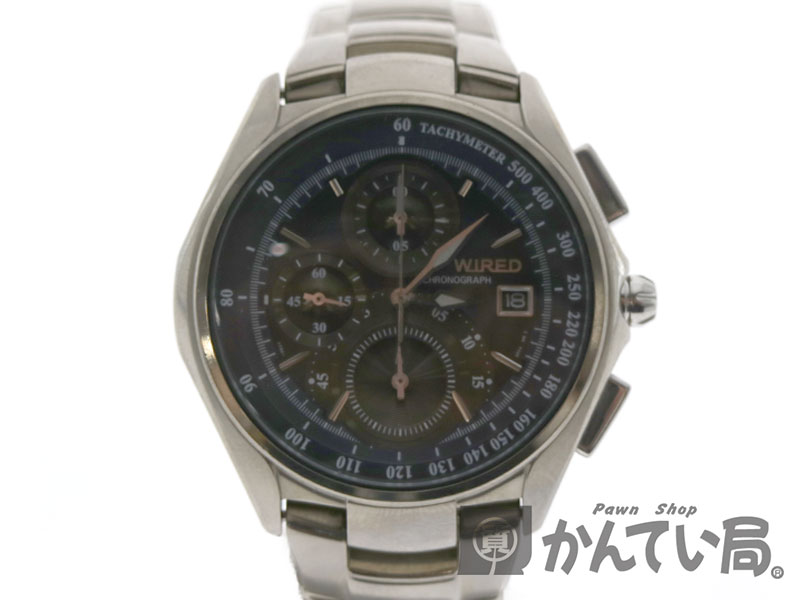 【在庫あり】 WIRED　7T92-0ER0
クロノグラフ　ネイビー文字盤　メンズ用
腕時計