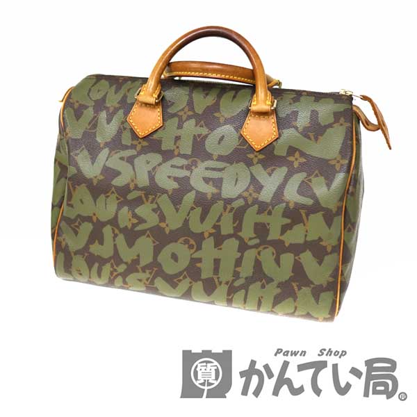 LOUISVUITTON【ルイヴィトン】 M92194 スピーディ30 モノグラム・グラフィティ コラボ カーキ ハンドバッグ レディース【中古】 USED-6 質屋 かんてい局小牧店　c3100314928500059