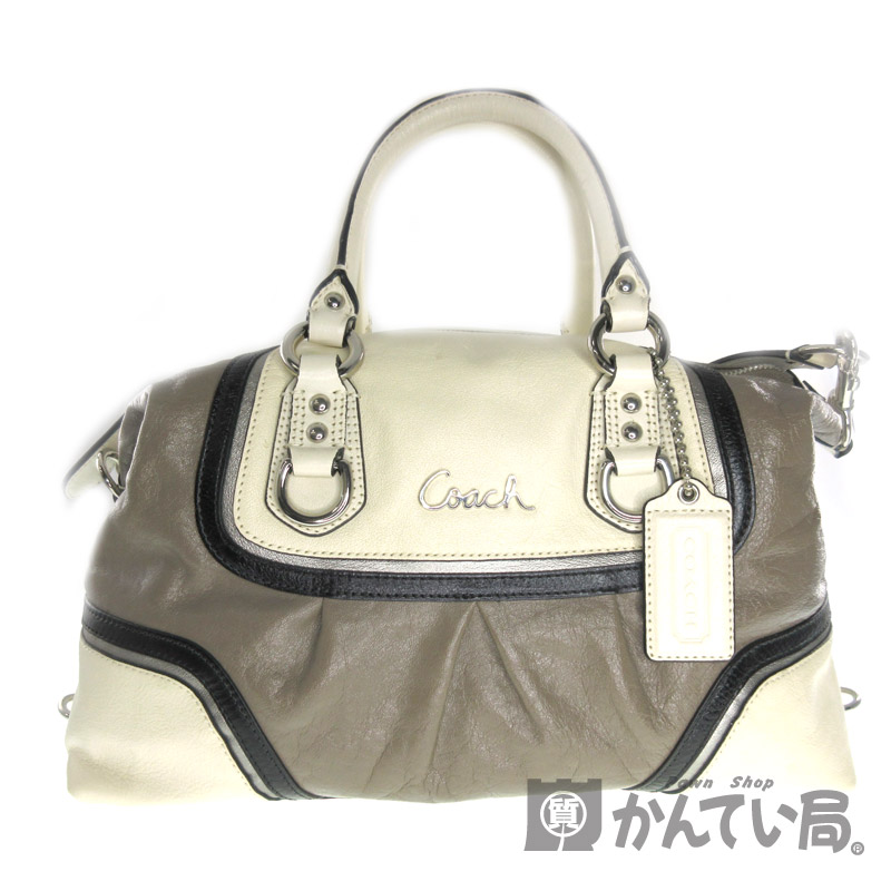 COACH レザー　ハンドバッグ　アイボリー バイカラー　美品 楽天市場】コーチ バイカラー（レディースバッグ｜バッグ