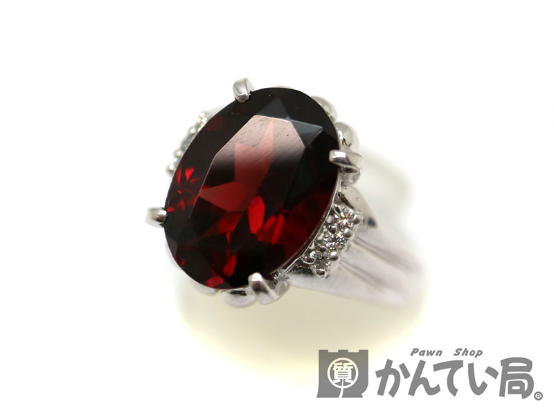 質屋かんてい局オンラインショップ / 茜部店 Pt900 ガーネット/0.09ct 