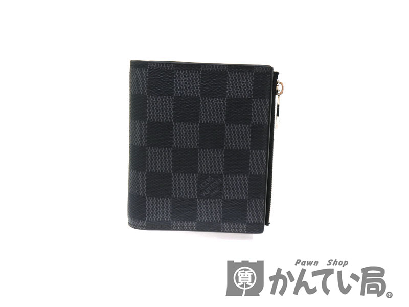 LOUIS VUITTON　【ルイ　ヴィトン】N64021　ポルトフォイユ・スマート ダミエキャンバス　グラフィット　ブラック系 　黒系　メンズ　LV　USED-6　【中古】A2001038　質屋　かんてい局茜部店