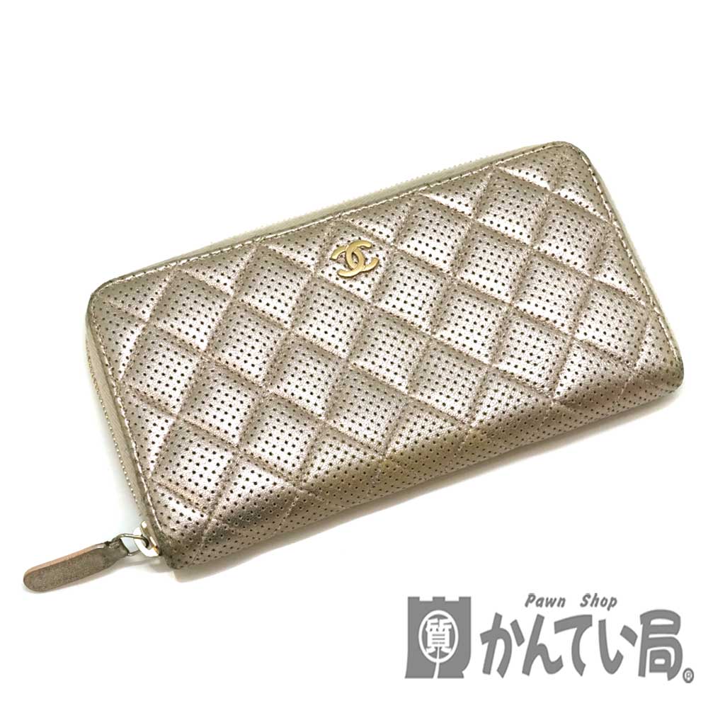 CHANEL　シャネル　ダイヤモンド　ラムスキン　ラウンドファスナー　長財布 CHANEL シャネル 財布 レディース ラウンドファスナー長財布 V