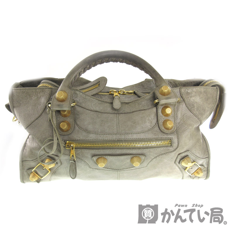 Auth BALENCIAGA The Giant City 2WAY Hand Bag 173082・6634 Pink Leather  #36635440