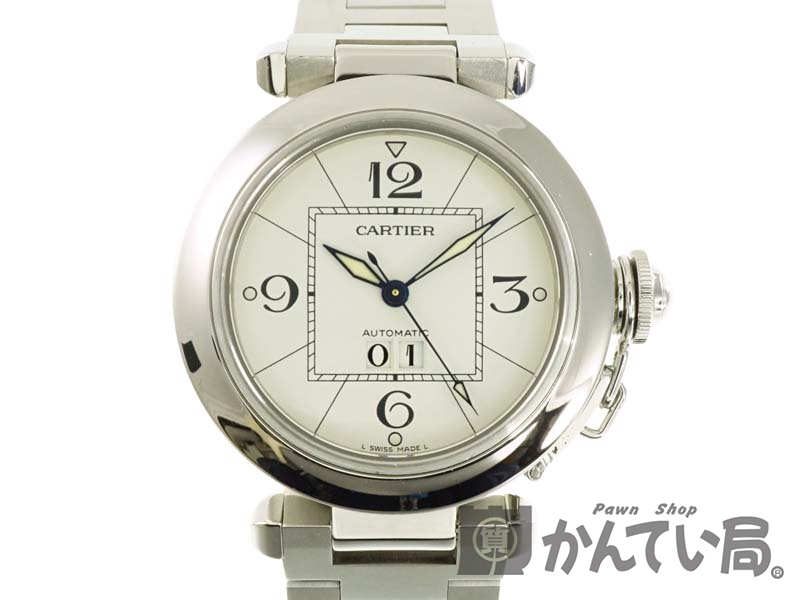 CARTIER【カルティエ】 W31055M7　パシャC ビッグデイト　腕時計　ステンレススチール　自動巻き 白文字盤 日付表示　デイト表示　オーバーホール 外装仕上げ済み 【中古】 USED　k2000432　質屋　かんてい局春日井店