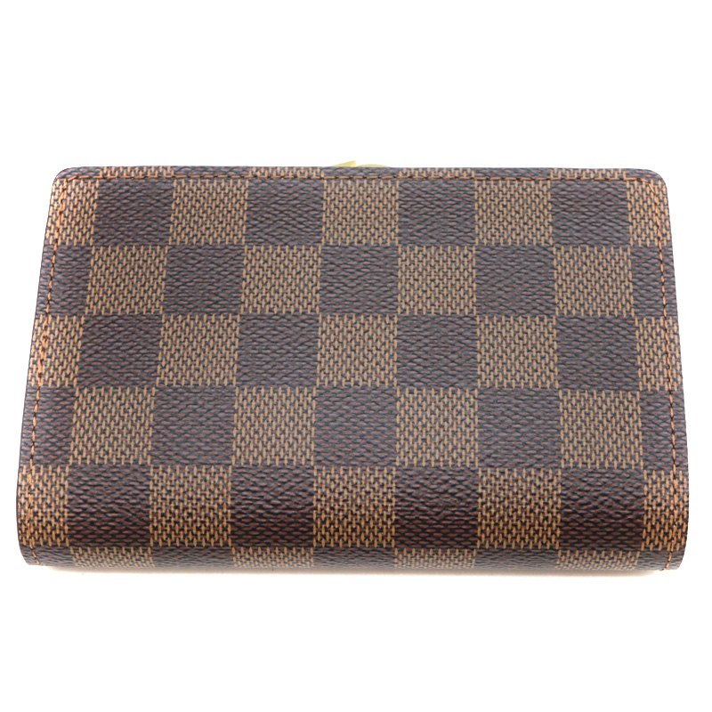 1円 LOUIS VUITTON ルイヴィトン N61663 ダミエ ポルトフォイユ ヴィエノワ がま口 二つ折り 財布 ウォレット 小銭入れ ブラウン系 BM9226