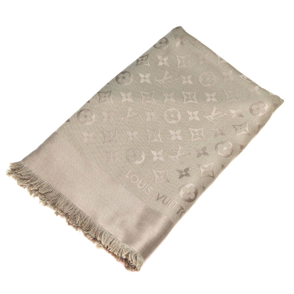 ルイヴィトン Louis vuitton 401910 ショール ストール ベージュ モノグラム【中古】