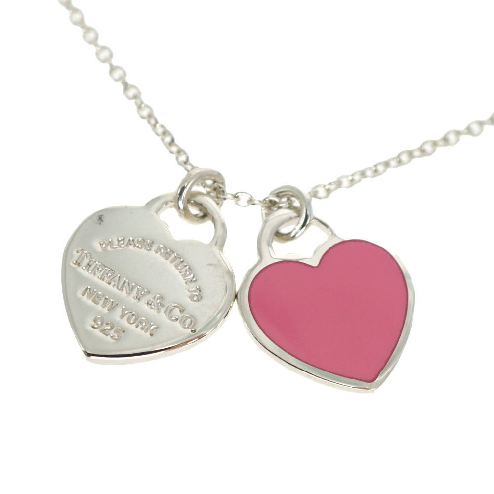 Tiffany　リターントゥ　ダブルハート　ネックレス　シルバー　ピンク　925 リターン トゥ ティファニー™ ピンク ダブル ハート タグ