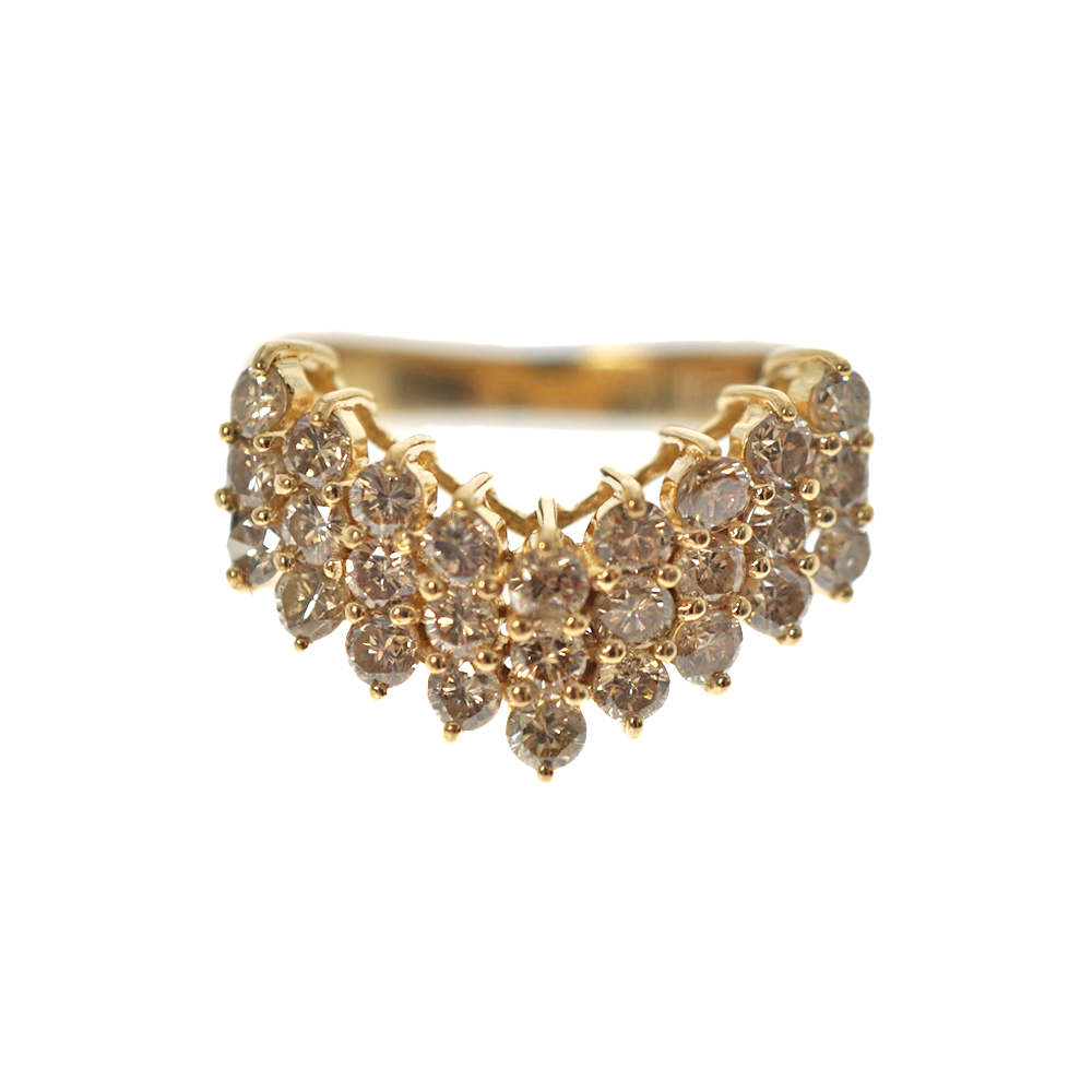 K18 ダイヤ リング〖8.5号〗美品 送料無料 K18 Pt900 腕時計モチーフ ウォッチ リング 8.5号