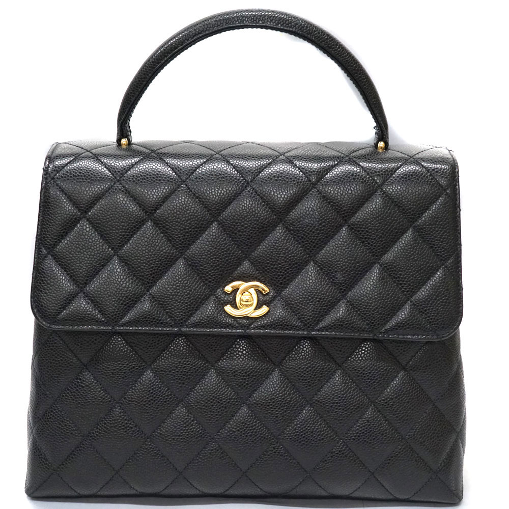 CHANEL【シャネル】A12397 ハンドバッグ キャビアスキン ケリー型 ゴールド金具 【中古】 USED-8 質屋 かんてい局北名古屋店 n21-9367