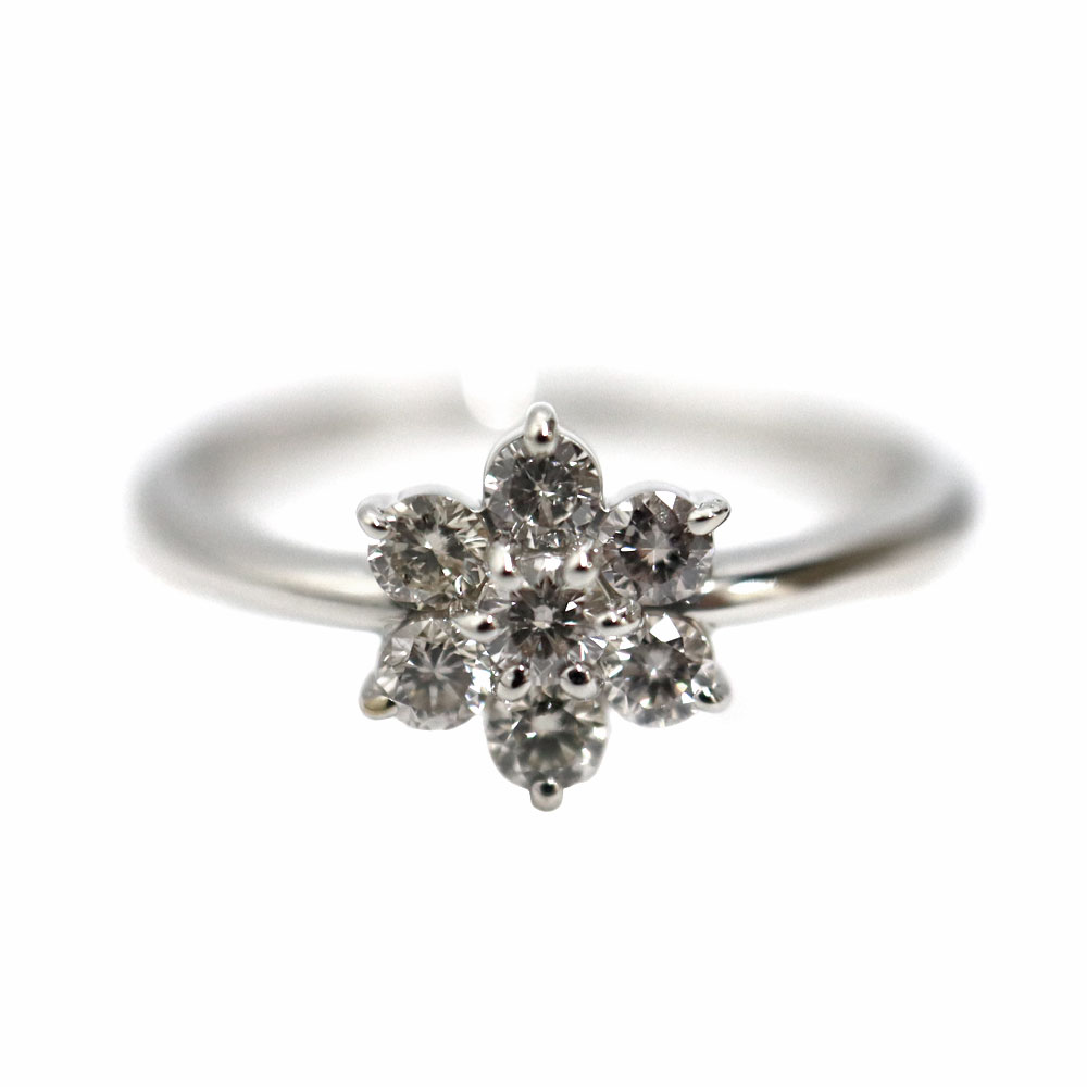 Pt900 プラチナ900 ダイヤモンド リング レディース シルバーカラー【中古】