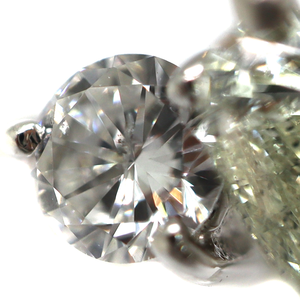 1888A】Pt900プラチナ 天然ダイヤモンド 0.51ct/0.24ct/8.0g リング