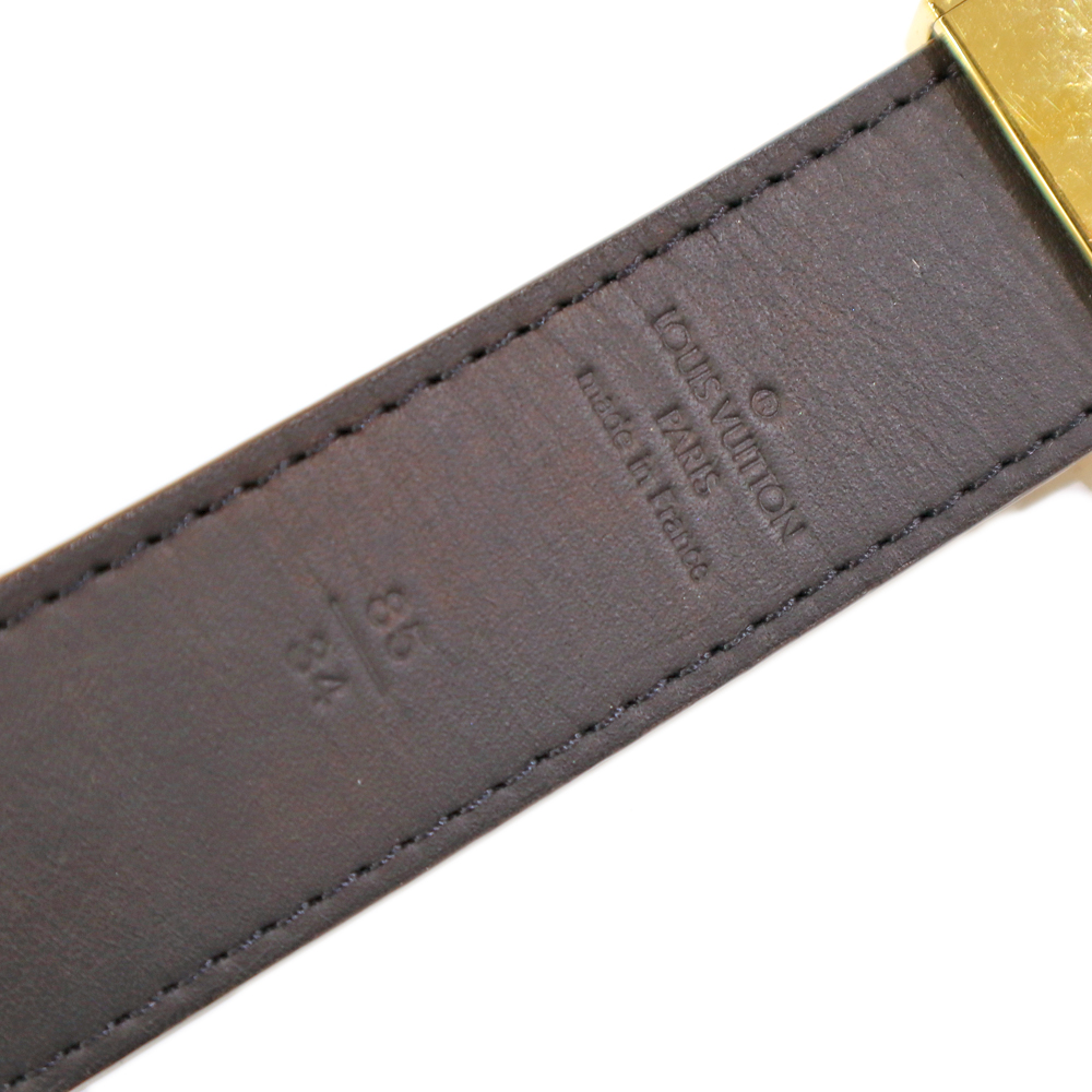 LOUIS VUITTON ルイヴィトン ダミエ エベヌ サンチュール キャレ ベルト ブラウン M6944V ゴールド金具 質屋かんてい局オンラインショップ / 春日井店 LOUIS VUITTON【ルイ