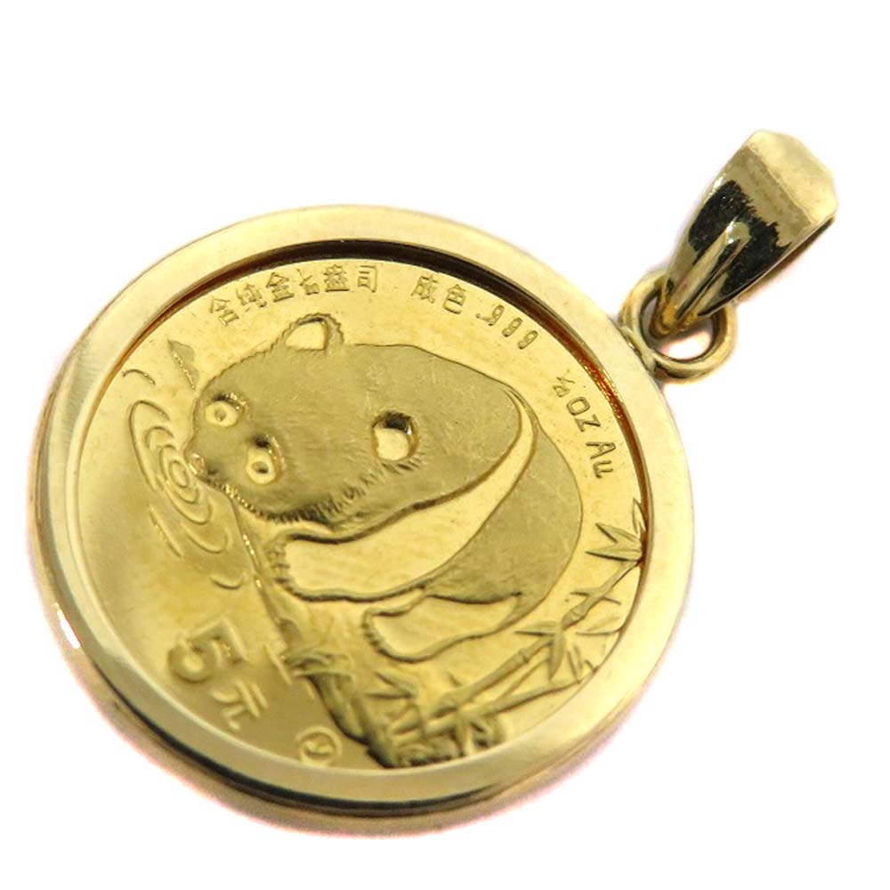 質屋かんてい局オンラインショップ / 細畑店 K24 K18枠 パンダコイントップ 1/20oz イエローゴールド ペンダントトップ  ユニセックス【中古】