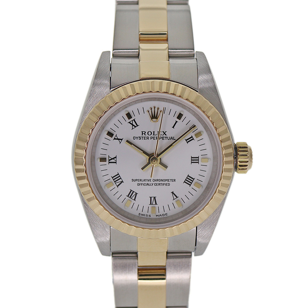 ロレックス Rolex 76193 オイスターパーペチュアル ホワイト ローマン レディース 腕時計【中古】