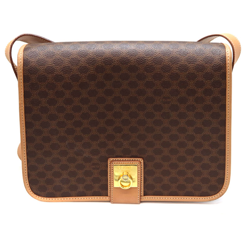 CELINE セリーヌ ヴィンテージ マカダム レザー ショルダーバッグ M14