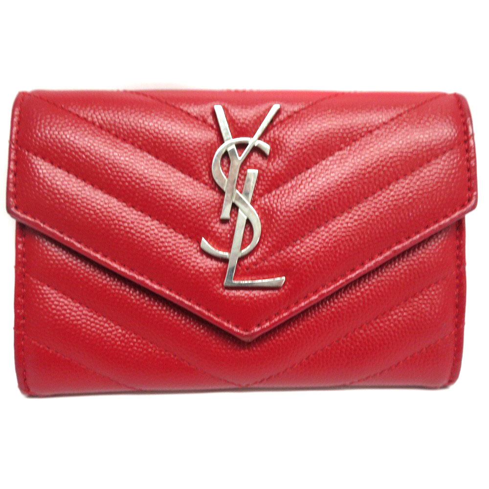 質屋かんてい局オンラインショップ / YSL【イヴサンローラン】414404 エンベロープウォレット ミニウォレット 赤 レディース  本体のみ【中古】USED【7】質屋 かんてい局細畑店 h2100250