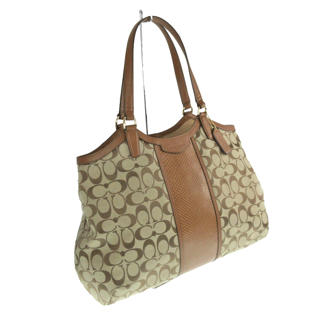 COACH ブラウン レザートートバッグ COACH ブラウン レザー トートバッグ - メルカリ