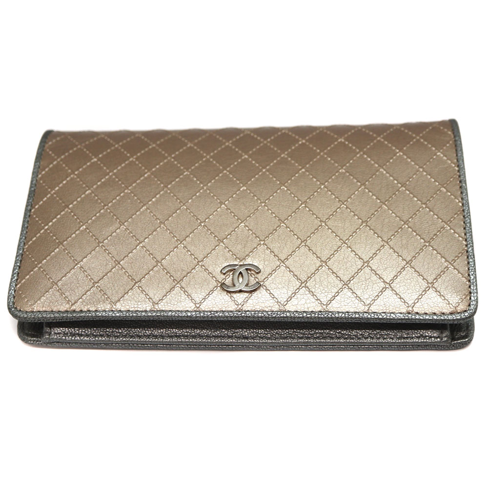 シャネル Chanel A33911 ファスナー付き名財布 ビコローレ ゴールド シルバー【中古】