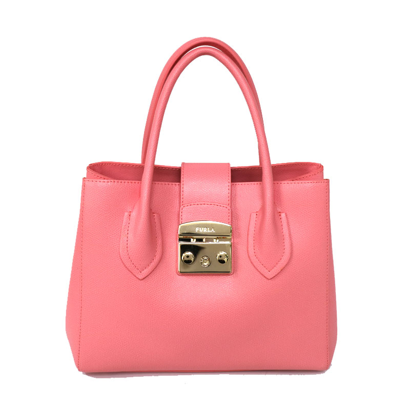 FURLA【フルラ】2WAYバッグ　バッグ　ショルダー　シンプル　レディース　ブランド　ピンク　レザー　ゴールド金具【中古】USED-8　質屋かんてい局小牧店　c21-357