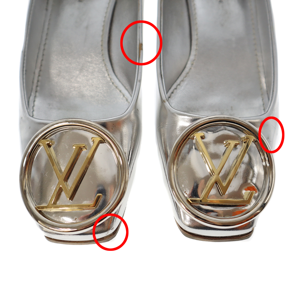 【美品】ルイヴィトン　マドレーヌ・ライン　パンプス　サークルロゴ　LV 美品】ルイヴィトン マドレーヌ・ライン パンプス サークルロゴ