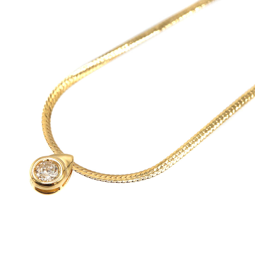 K18YG 18金イエローゴールド D0.24ctネックレス ダイヤモンド レディース 金 ゴールド【中古】