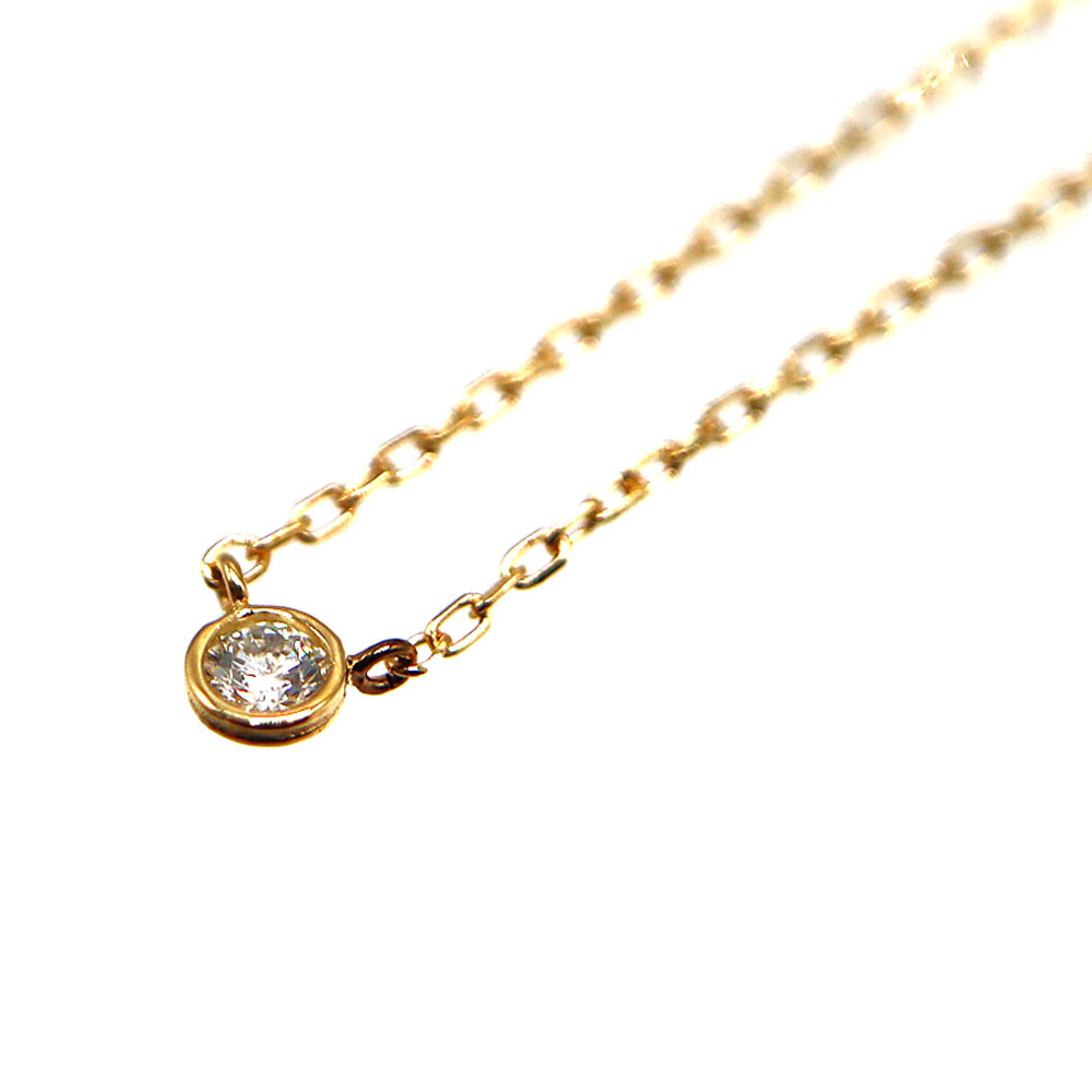 K18YG 18金イエローゴールド ダイヤ付ネックレス ダイヤモンド レディース 金 ゴールド【中古】