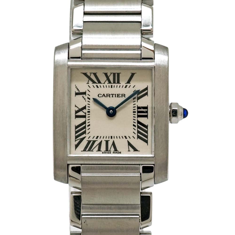 カルティエ Cartier W51008Q3 タンクフランセーズSM ホワイト レディース 腕時計【中古】