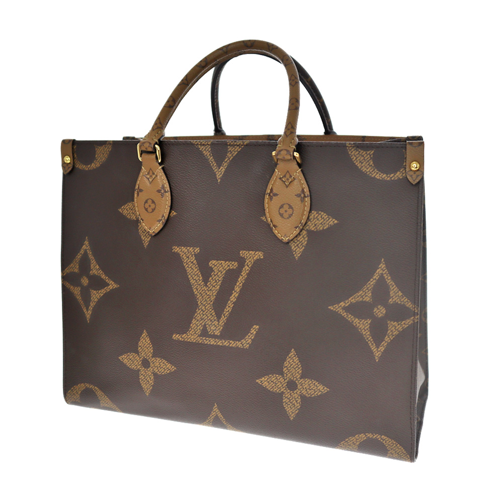 LOUIS VUITTON【ルイ・ヴィトン】M45321 オンザゴーMM トートバッグ 2WAY ハンドバッグ 肩掛け モノグラム リバース ジャイアント ブラウン系 ベージュ系 ブランド LV 人気 カバン 鞄 レディース ユニセックス【中古】USED-6 質屋かんてい局春日井店 k23-581