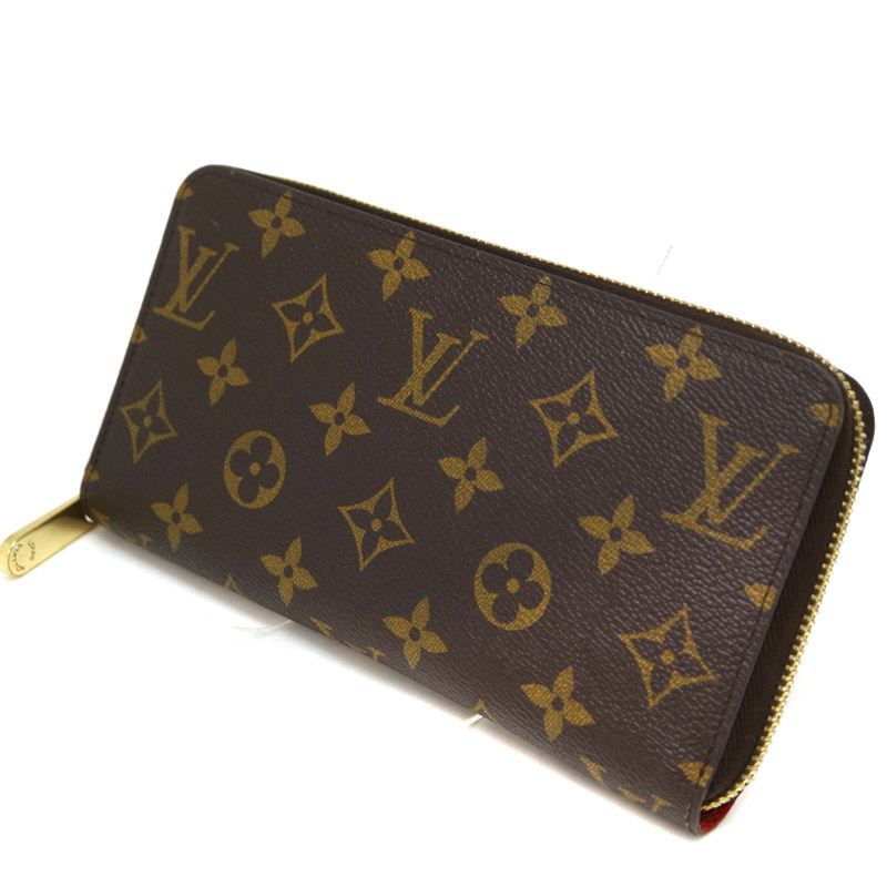 LOUIS VUITTON　【ルイ　ヴィトン】　M41896　ジッピーウォレット　モノグラムキャンバス　ブラウン系×レッド系　コクリコ　レディース　財布　USED-7【中古】　A21-1091　質屋　かんてい局茜部店