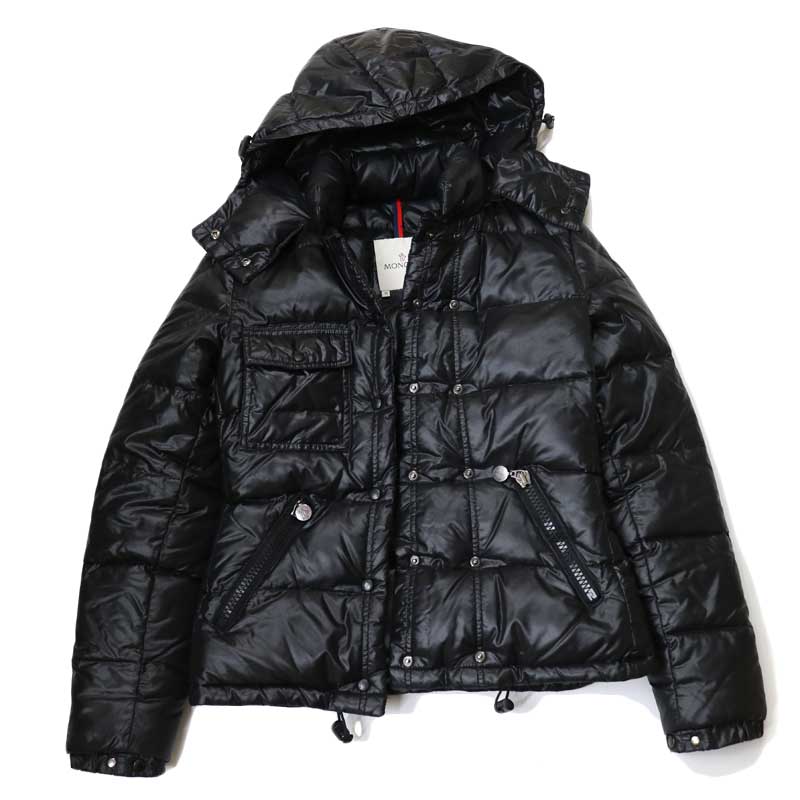 MONCLER【モンクレール】ダウンジャケット　表記サイズ:0　Sサイズ　7号　ブラック　レディース　フード付き　細身　アウター【中古】USED-7　 質屋かんてい局　小牧店　c21-379