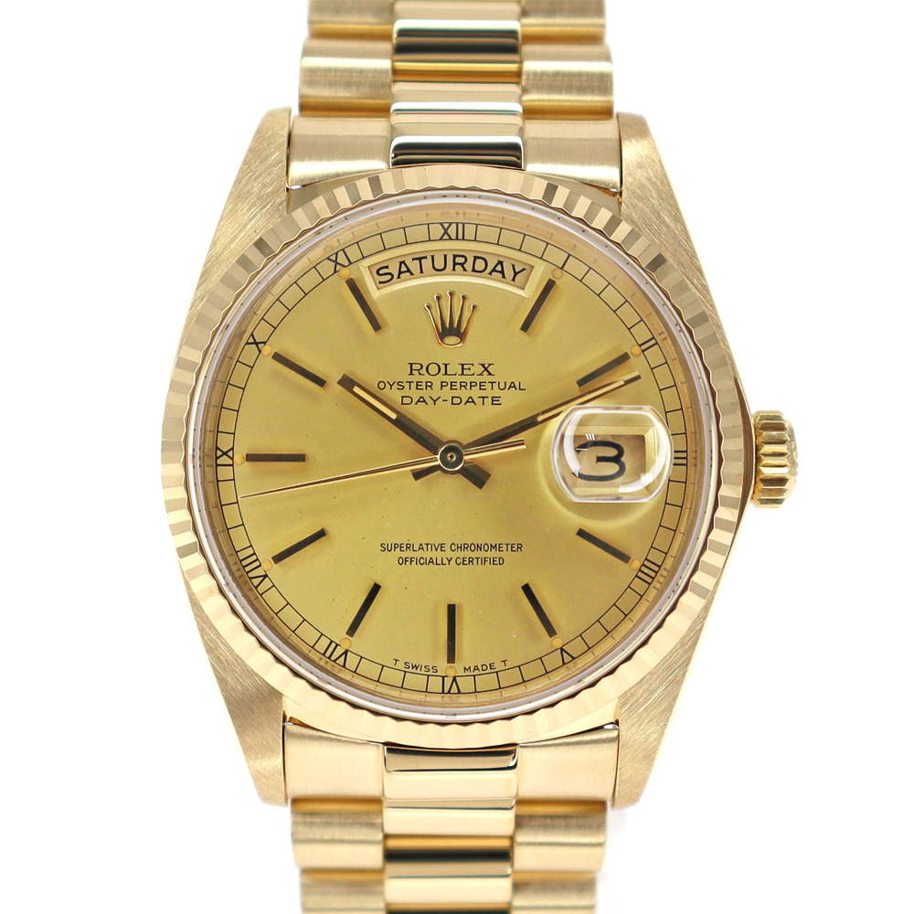 ロレックス Rolex 18038 デイデイト K18YG メンズ 腕時計  無垢モデル 金 【中古】