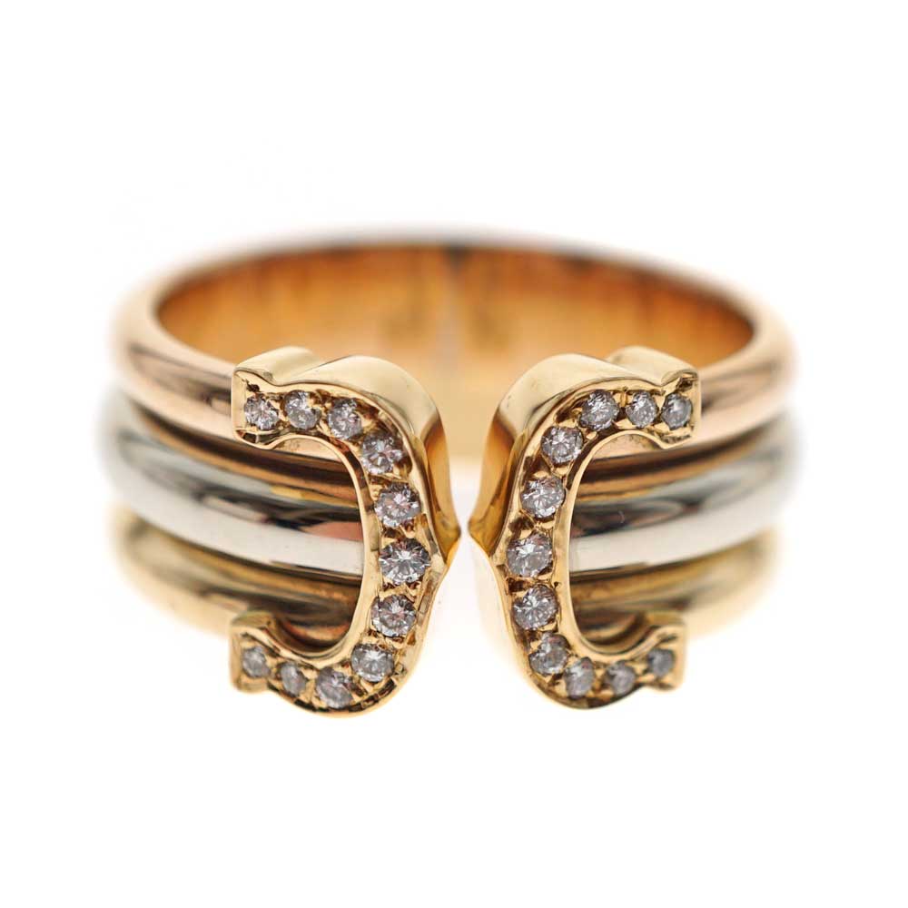 Cartier【カルティエ】 C2トリニティリング 　ダイヤモンド　アクセサリー　ジュエリー　宝石　指輪 K18 金 ゴールド 750表記 サイズ:56 約16号 新品仕上げ【中古】 USED-9 質屋 かんてい局北名古屋店 n21-153