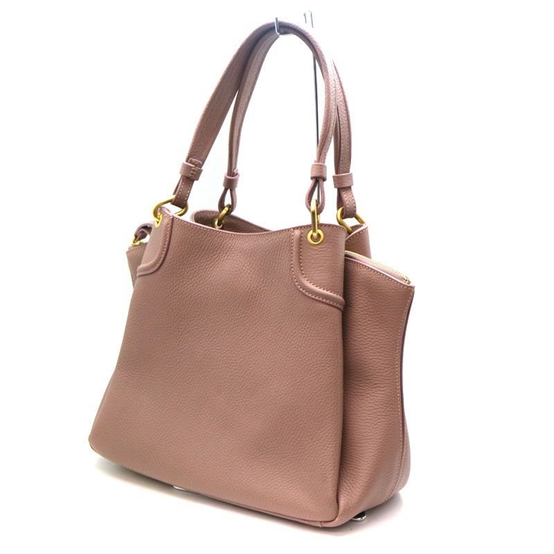 MAURO GOVERNA【マウロ ゴヴェルナ】　ハンドバッグ　レザー　ピンク系　レディース　鞄　USED-7　【中古】　A21-1273　質屋　かんてい局茜部店