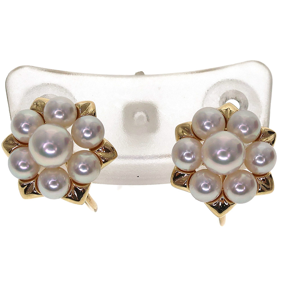 ミキモト Mikimoto パール イヤリング アクセサリー K18  レディース イエローゴールド【中古】