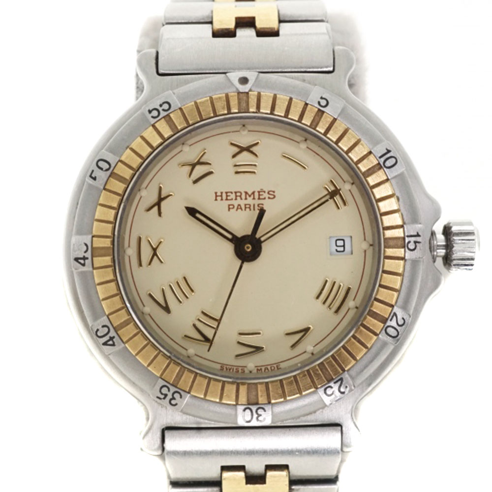 エルメス　エトゥープ　 腕時計　レディースウォッチ　ゴールド HERMES】 腕時計 《Hウォッチ》 ミニ 21 mm ゴールド (HERMES