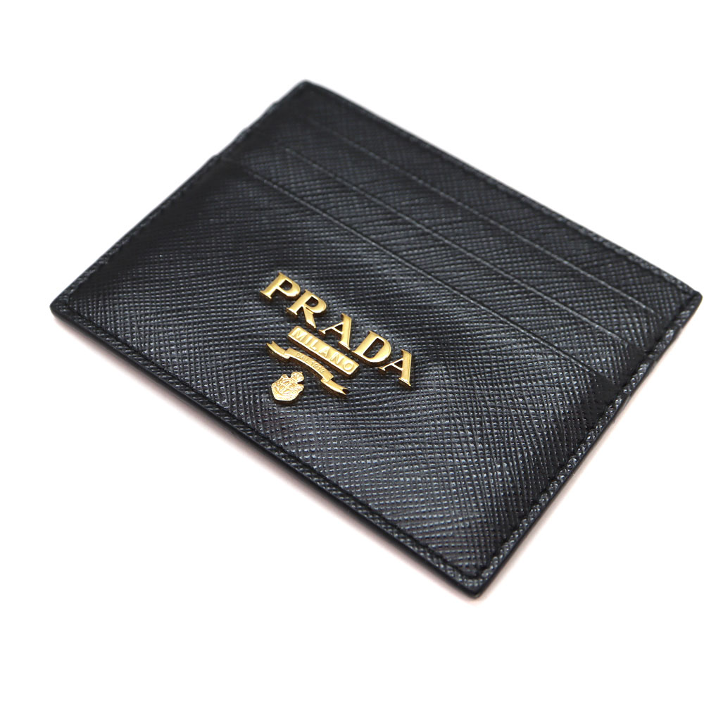 プラダ Prada 1MC025 カードケース レザー ブラック【中古】
